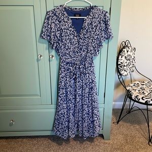 MSK Women16 W dress in navy with white flowers